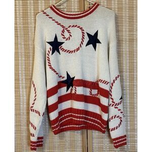 Counterparts Womens L Sweater Holiday USA Western Preppy Cottagecore America